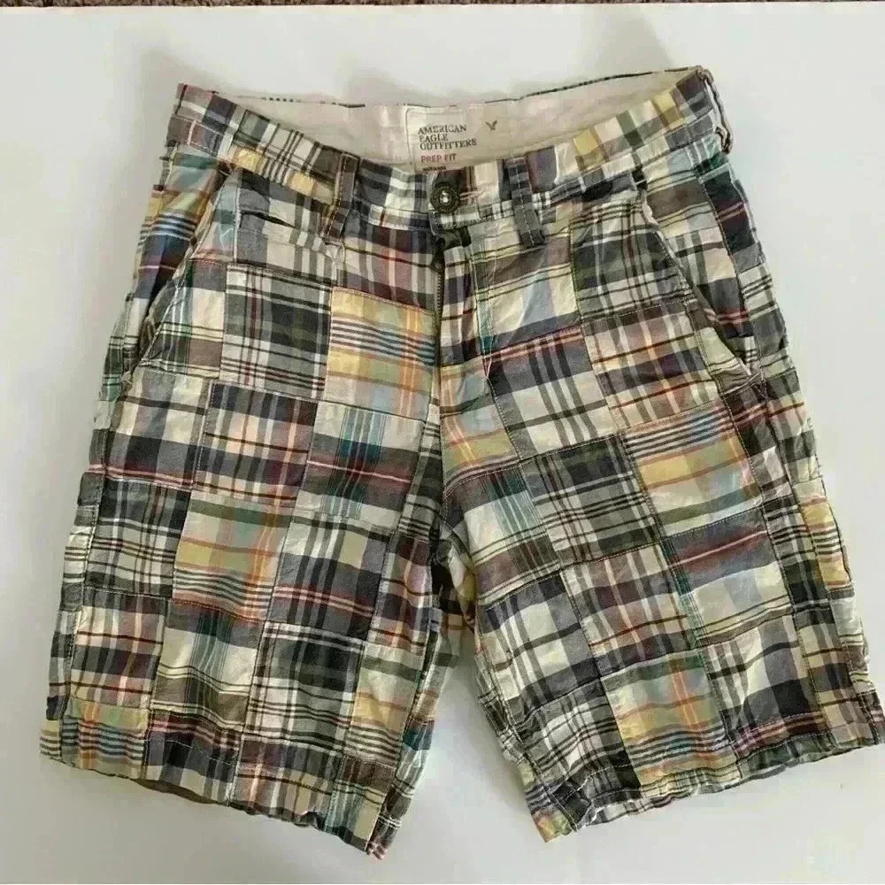 American Eagle Outfitters Multicolor Plaid Men Shorts